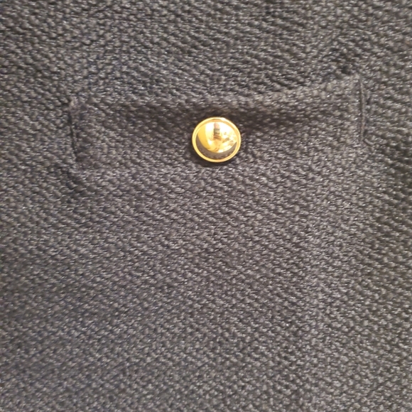 Ann Taylor Petite Short Sleeve Classic Tweed Pocket Shift Dress in Navy Size 00P - Picture 5 of 9